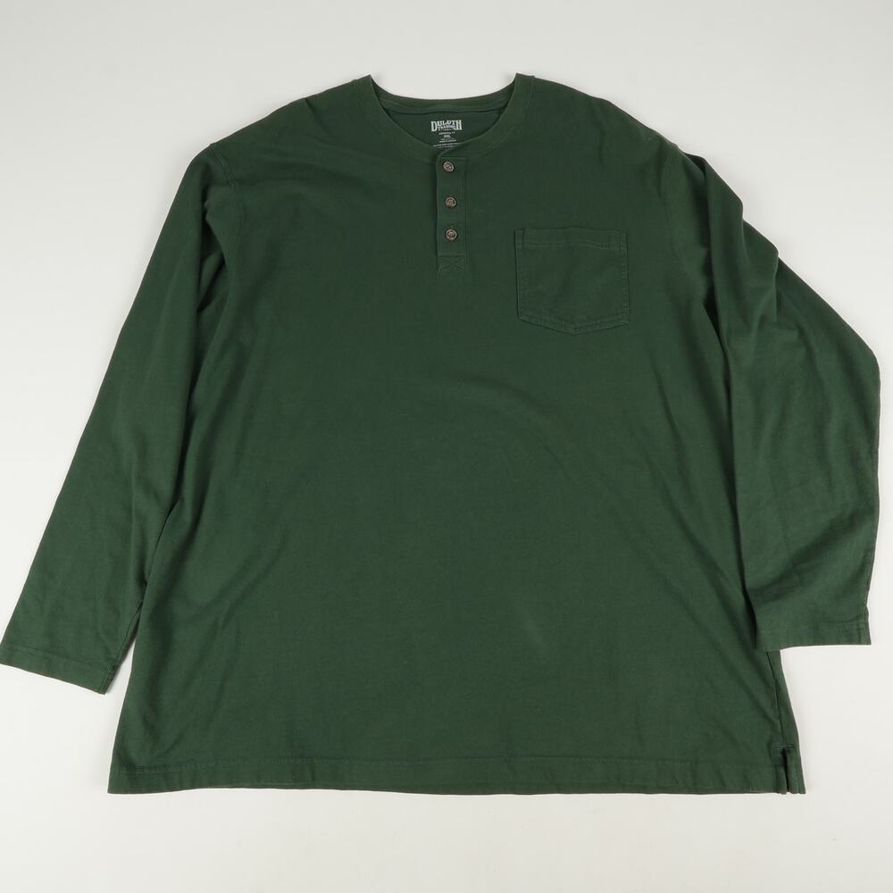 Duluth Trading Menx 3XL Henley Longtail T-Shirt Long Sleeve Pocket Green